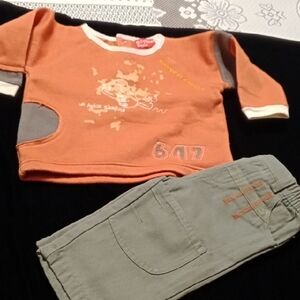 Kids Orange and Gray Matching Set